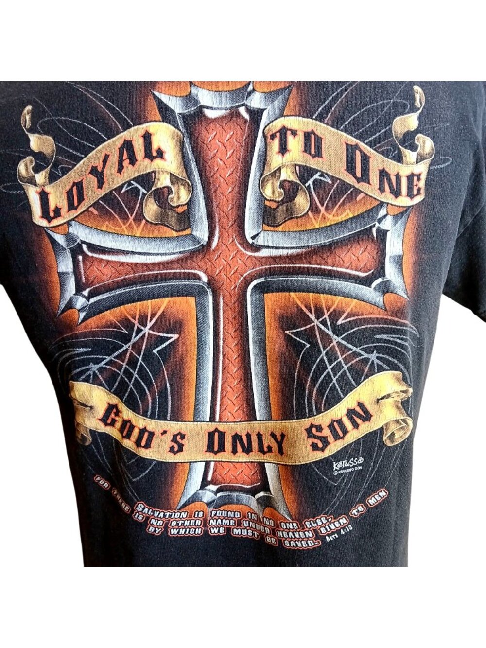 Small Kerusso Religious T-Shirt Loyal To One Gods Only Son Graphic Christian